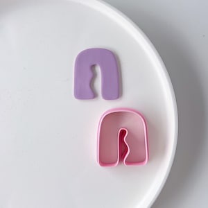 Polymer clay shape cutter, irregular arch earring cutter, funky earring mould, clay supplies, handmade diy jewellery