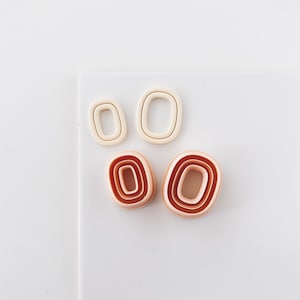 Cortador de argila polimérica, formato de brinco retangular arredondado, ferramenta de corte de argila impressa em 3D para fabricação de joias, design minimalista moderno, ZA-21