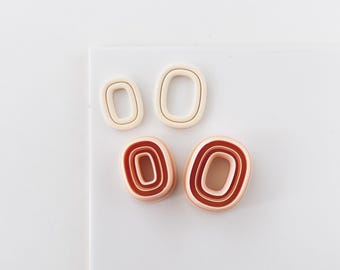 Polymer Clay Cutter, Rounded Rectangle Earrings Shape, 3D Printed Clay Cutter Tool for Jewelry Making, Modern Minimal Design, ZA-21