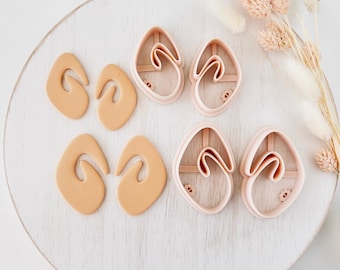 Polymer Clay Cutter Set, Swirl Shapes for Earrings, Abstract Clay Cutter Tool for Jewelry Making, Organic Design Set, W-12
