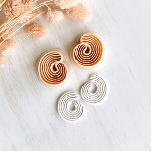 Spiral Round Polymer Clay Cutters, Swirl Earrings Shapes for Polymer Clay Jewelry Making, Abstract Clay Tools ZO-01