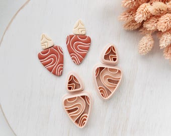 Polymer Clay Cutter Set, Organic Teardrop Pattern Earrings Shapes, Clay Cutter Tool for Jewelry Making, Modern Design ZJ-26