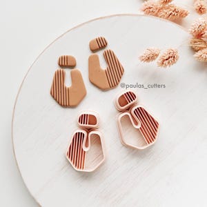 Ausstechformen-Set für strukturierte Polymerclay-Ohrringe, moderne Ohrhängerformen mit Muster für die Schmuckherstellung ZK-29