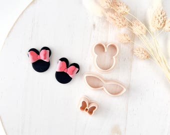 Polymer Clay Cutter, Mouse Head Shapes for Earrings, Cute Character Clay Cutter Tool for Jewelry Making, Cartoon Style, T-19