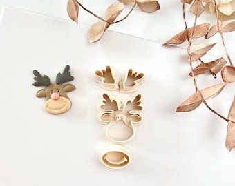 Polymer Clay Cutter, Reindeer Shape, Christmas Earring Cutter Tool, Clay Cutter for Jewelry Making, D-17