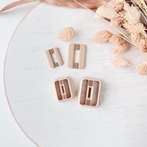 Polymer Clay Cutter Set, Textured Rectangle Earrings Shapes, Clay Cutter Tool for Jewelry Making, Modern Design ZI-04