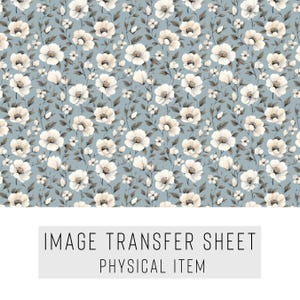 Transferpapier van polymeerklei – blauw bloemenpatroon – wateroplosbaar vel voor oorbellen en sieraden – TP-334