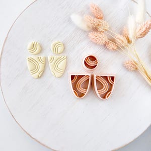 Polymer Clay Cutter, Abstract Arch Fan Shapes for Earrings, Modern Clay Cutter Tool for Jewelry Making, Pattern Design, U-03