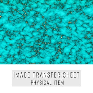 Polymer Clay Transfer Paper – Turquoise Marble Pattern – Water Soluble Sheet for Earrings & Jewelry – TP-401