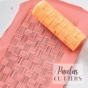 Polymer Clay Texture Roller – Linear Grid Pattern – Clay Tool for Earrings & Jewelry – R-361