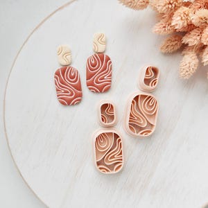 Polymer Clay Cutter Set, Abstract Pattern Earrings Shapes, Clay Cutter Tool for Jewelry Making, Modern Design ZJ-24
