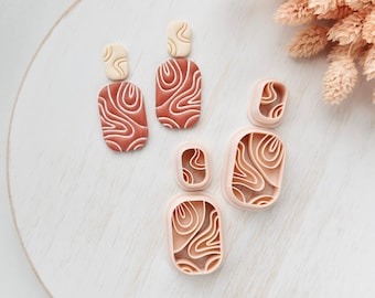 Polymer Clay Cutter Set, Abstract Pattern Earrings Shapes, Clay Cutter Tool for Jewelry Making, Modern Design ZJ-24