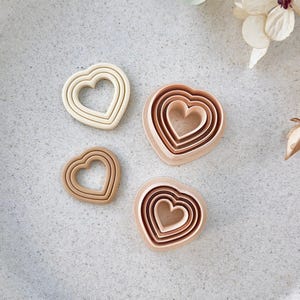 Polymer Clay Cutter, Heart Shapes, Layered Earring Cutter Tool, Clay Cutters for Jewelry Making, K-23