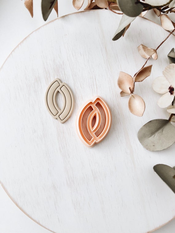 ポリマークレイイヤリングカッターセット、フェイクストーン、ダングル