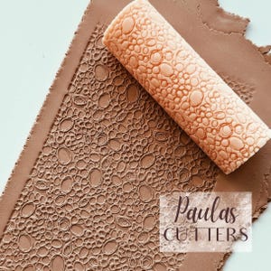Rodillo texturizador para arcilla polimérica – Diseño de burbujas – Herramienta para arcilla para pendientes y joyería – R-302