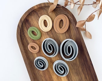Polymer Clay Oval Cutters Set – Organic Oval Shapes for Earrings, Jewelry Making Tools, Minimal Clay Cutters Set J-02