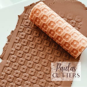Rolo de Textura para Argila Polimérica – Padrão Floral Retrô – Ferramenta para Argila, Ideal para Brincos e Joias – R-310