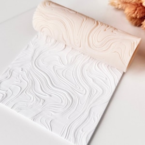 Rullo per texture in argilla polimerica – Motivo a onde fluide – Strumento per la creazione di orecchini e gioielli – R-080