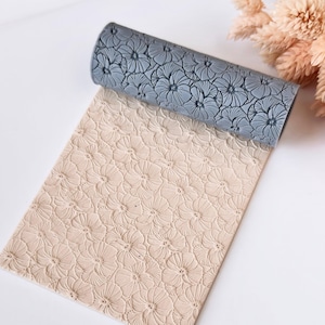 Polymer Clay Texture Roller – Floral Outline Pattern – Clay Tool for Earrings & Jewelry – R-135