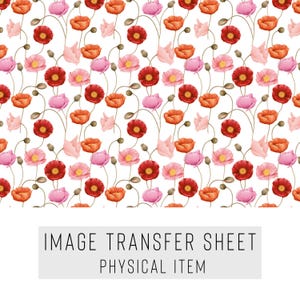 Polymer Clay Transfer Paper – Red Floral Pattern – Water Soluble Sheet for Earrings, Jewelry & Clay Art – TP-038