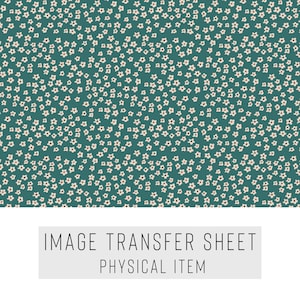 Transferpapier van polymeerklei – patroon met kleine bloemen – wateroplosbaar vel voor oorbellen, sieraden en kleikunst – TP-029