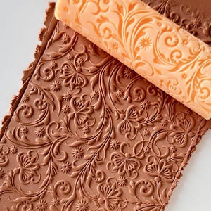 Textuurroller polymeerklei – Sierbloempatroon – Kleigereedschap voor oorbellen en sieraden – R-272