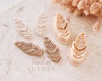 Polymer Clay Cutter, Feather Shape, Boho Earring Cutter Tool, Clay Cutter for Jewelry Making, D-05