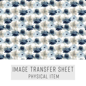 Papel de transferencia para arcilla polimérica – Diseño floral azul – Lámina soluble en agua para pendientes, joyería y arte con arcilla – TP-036