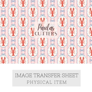 Papel de transferencia para arcilla polimérica – Diseño de rayas de langosta rosa para la fabricación de pendientes y joyas – TP-598
