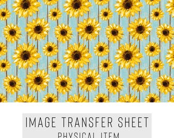 Papel de transferencia para arcilla polimérica – Diseño de girasoles – Lámina soluble en agua para pendientes, joyería y arte en arcilla – TP-082