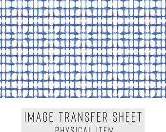 Polymer Clay Transfer Paper – Blue Grid Pattern – Water Soluble Sheet for Earrings & Jewelry – TP-177