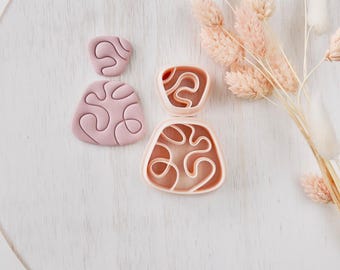 Polymer Clay Cutter, Abstract Blob Shapes for Earrings, Organic Clay Cutter Tool for Jewelry Making, Modern Fluid Design, V-14