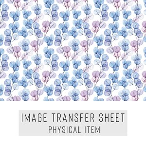 Papel de transferencia para arcilla polimérica – Diseño de hojas azules – Lámina soluble en agua para pendientes, joyería y arte en arcilla – TP-003
