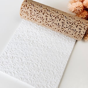 Polymer Clay Texture Roller – Ornamental Floral Pattern – Clay Tool for Earrings & Jewelry – R-088