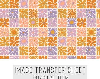 Polymer Clay Transfer Paper – Floral Tile Pattern – Water Soluble Sheet for Earrings & Jewelry – TP-415