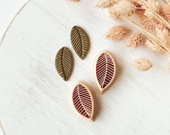 Leaf Vein Polymer Clay Cutters, Botanical Earrings Shapes for Polymer Clay Jewelry Making, Nature Clay Tools ZM-17