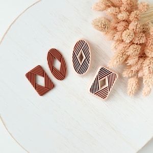 Polymer Clay Cutter Set, Ohrringe mit Diamantmuster, Ausstechform für Schmuckherstellung, geometrisches Design ZJ-15