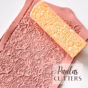Rolo de Textura para Argila Polimérica – Padrão Floral Ornamental – Ferramenta para Argila em Brincos e Joias – R-350