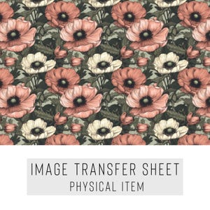 Polymer Clay Transferpapier – Dunkles Vintage-Pfingstrosenmuster – Wasserlösliches Blatt für Ohrringe, Schmuck und Tonkunst – TP-100