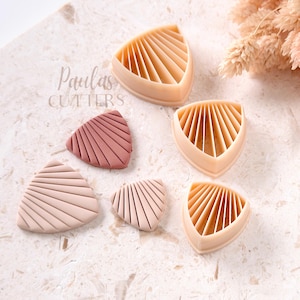 Cortador de arcilla polimérica, formas triangulares, herramienta para cortar pendientes con patrones, cortadores de arcilla para la fabricación de joyas, G-26