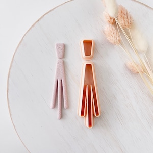 Polymer Clay Cutter, Long Dangle Earrings Shape, 3D Printed Clay Cutter Tool for Jewelry Making, Minimal Statement Design, ZB-30
