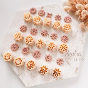 Polymer Clay Cutter, Mini Flower Shapes, Tiny Floral Earring Cutter Tool, Clay Cutter for Jewelry Making, C-16