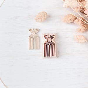 Ensemble d'emporte-pièces pour pâte polymère, formes de boucles d'oreilles arquées, outil de découpe pour la création de bijoux, design moderne ZI-17