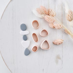 Emporte-pièce pour pâte polymère, formes de galets organiques pour boucles d'oreilles, outil moderne pour la création de bijoux, design minimaliste et doux, T-01