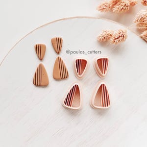 Geometric Triangle Clay Cutters, Textured Earring Shapes for Polymer Clay Jewelry ZK-19