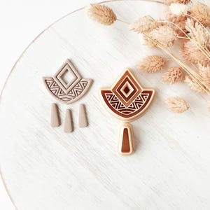 Geometrische Tribal-Ausstecher aus Polymer Clay, Statement-Ohrringformen für die Schmuckherstellung mit Polymer Clay, Tribal Clay Werkzeuge ZM-23