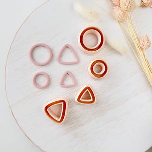 Cortador de arcilla polimérica, juego de formas básicas para pendientes, herramienta de corte de arcilla para círculos, triángulos y anillos para la fabricación de joyas, V-05