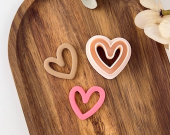 Polymer Clay Cutter, Heart Shapes, Romantic Earring Cutter Tool, Clay Cutters for Jewelry Making, O-27