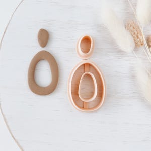 Tagliapasta per argilla polimerica, forma ovale a strati per orecchini, strumento per tagliare l'argilla per la creazione di gioielli, design minimalista, ZD-04