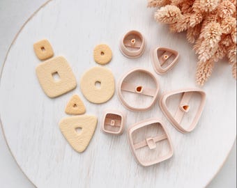 Polymer Clay Cutter Set, Mixed Geometric Earrings Shapes, Clay Cutter Tool for Jewelry Making, Modern Design ZK-01